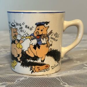 Disney Three Little Pigs Blue and Yellow Mug
